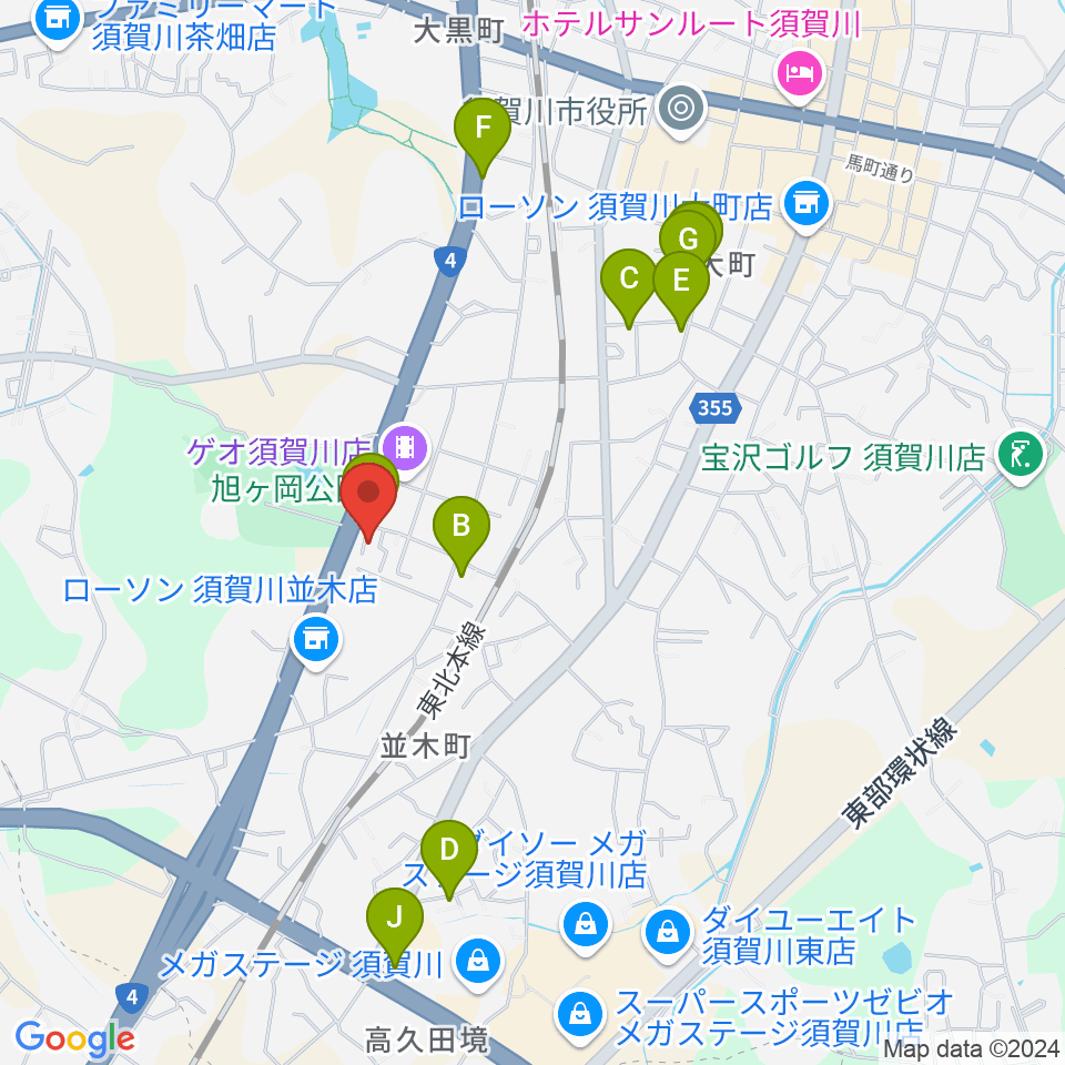 小野口木管楽器修理工房周辺のファミレス・ファーストフード一覧地図