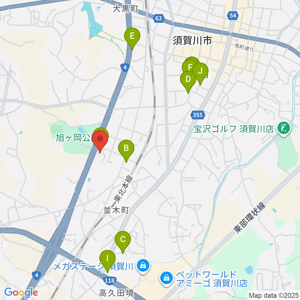 小野口木管楽器修理工房周辺のファミレス・ファーストフード一覧地図