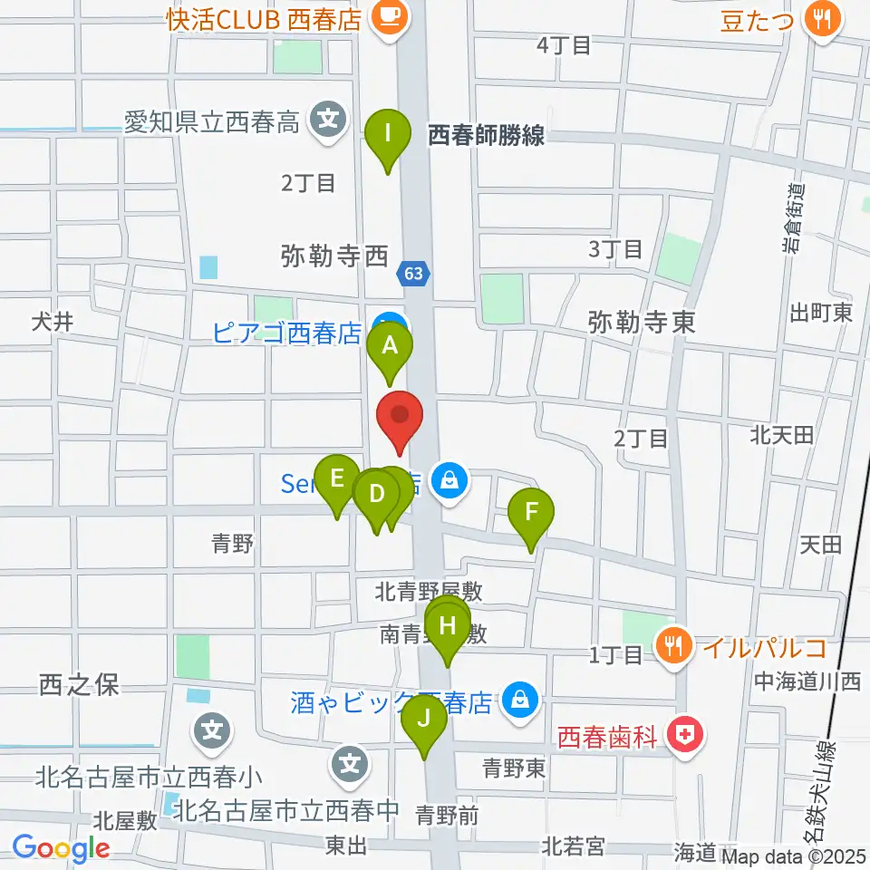 オタイレコード周辺のファミレス・ファーストフード一覧地図