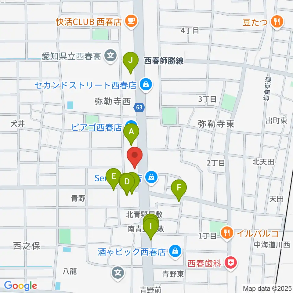 オタイレコード周辺のファミレス・ファーストフード一覧地図