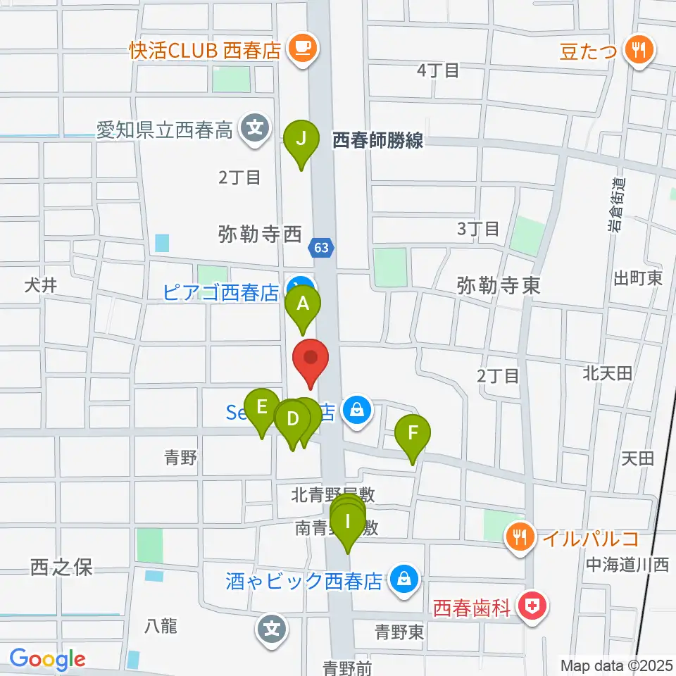 オタイレコード周辺のファミレス・ファーストフード一覧地図