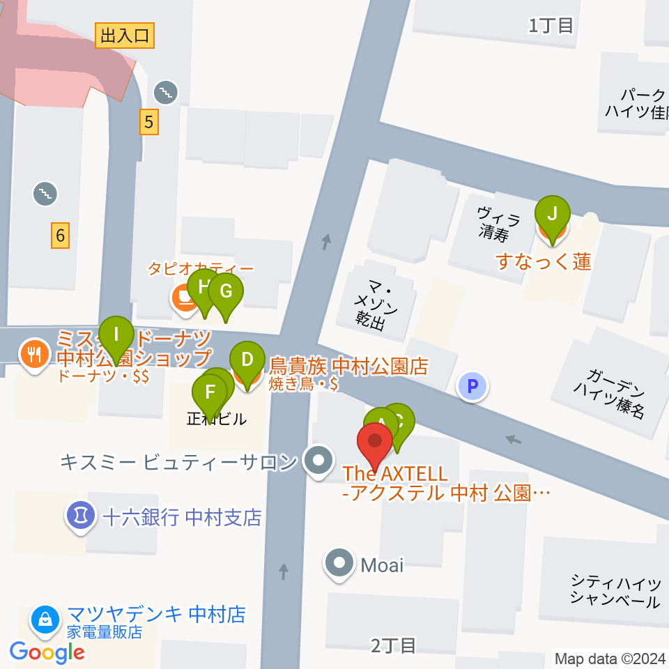 音羽屋三味線店周辺のファミレス・ファーストフード一覧地図