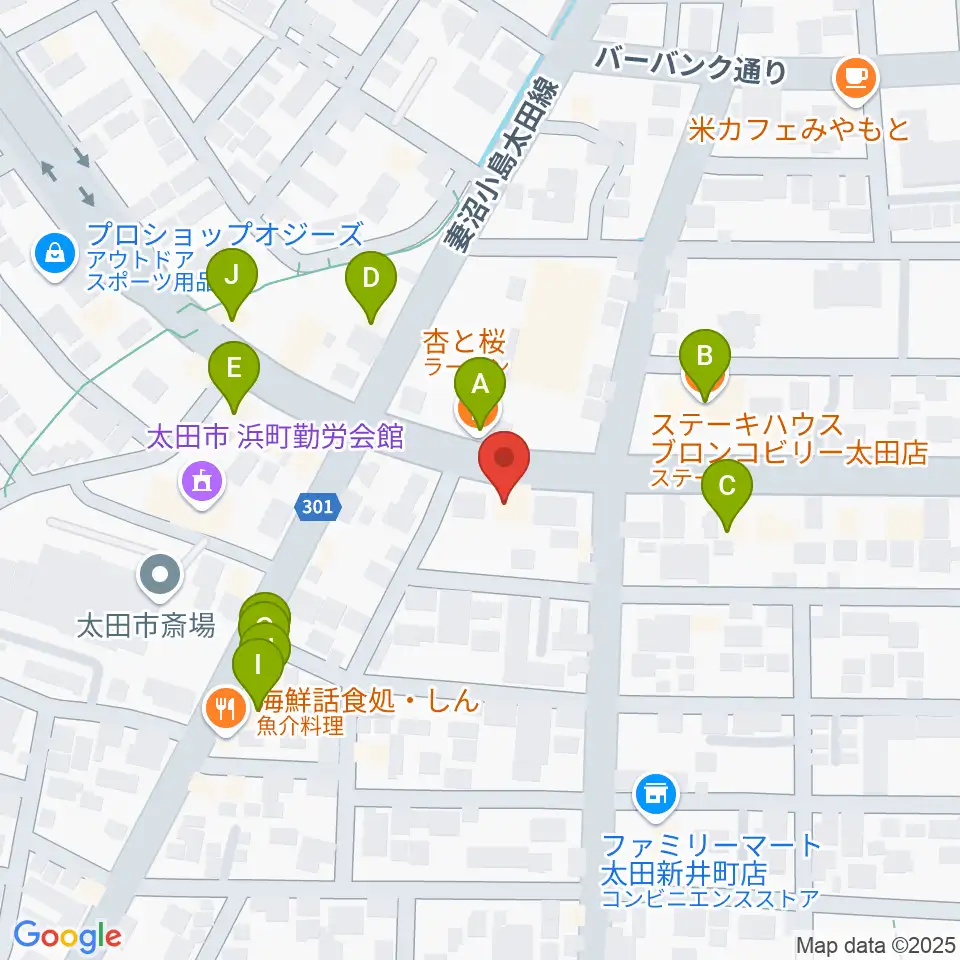 大津楽器店周辺のファミレス・ファーストフード一覧地図