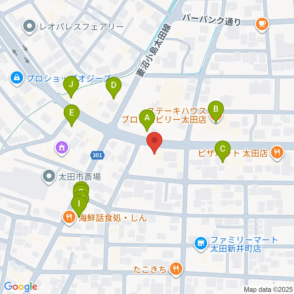 大津楽器店周辺のファミレス・ファーストフード一覧地図