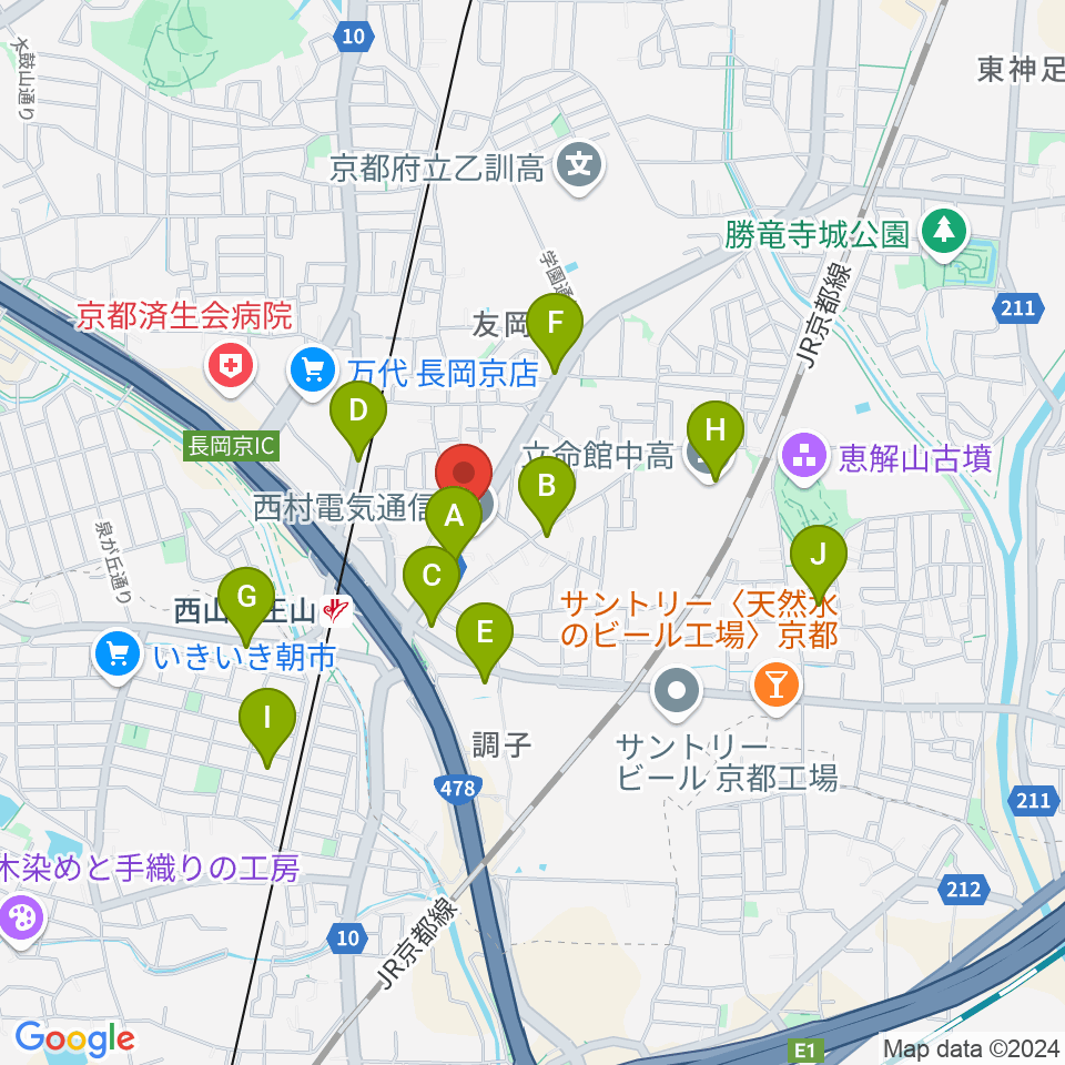 パナムジカ ショールーム周辺のファミレス・ファーストフード一覧地図