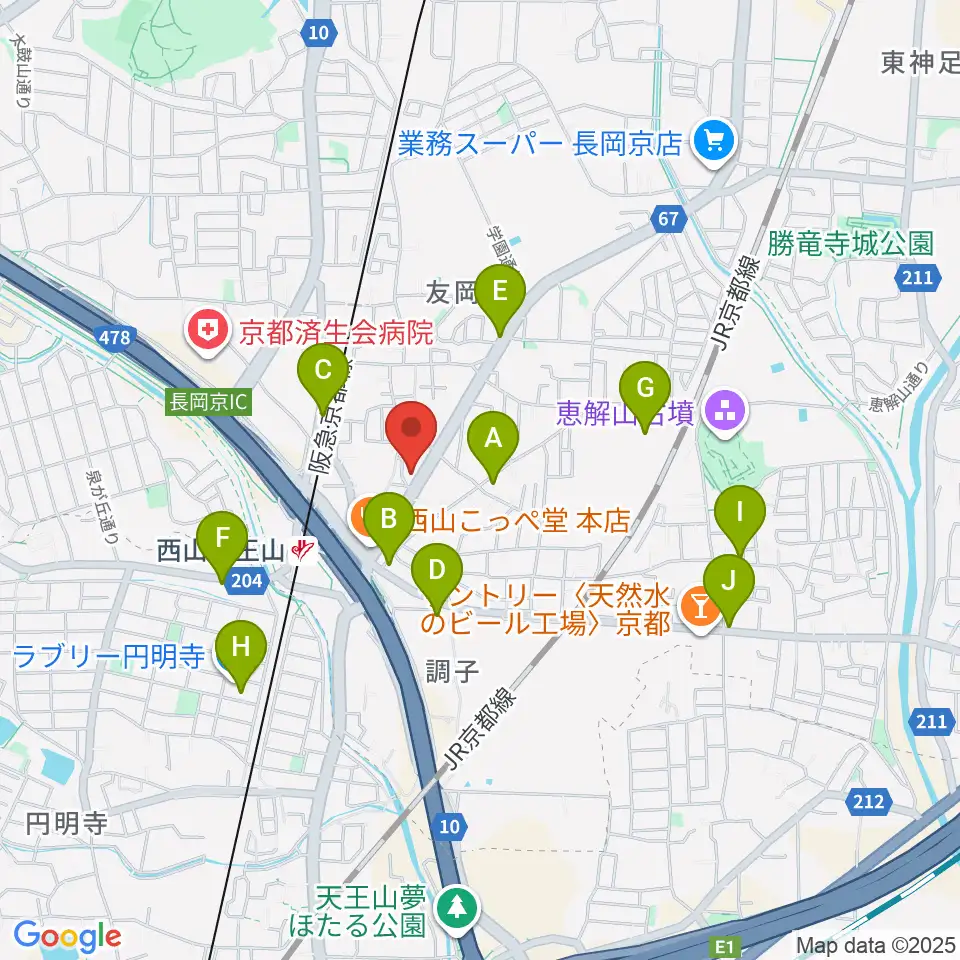 パナムジカ周辺のファミレス・ファーストフード一覧地図