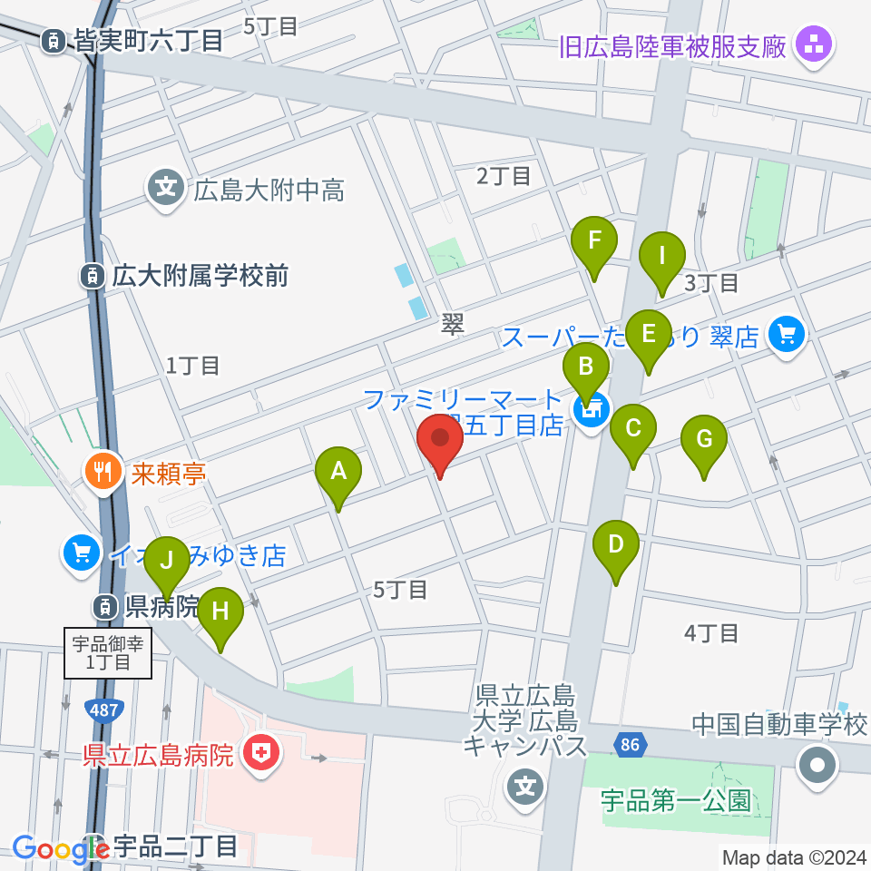 フェイズイン周辺のファミレス・ファーストフード一覧地図