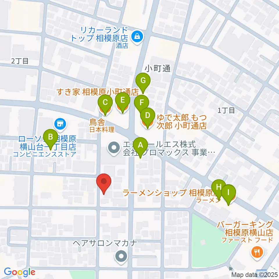 PIANO PROGRESS周辺のファミレス・ファーストフード一覧地図