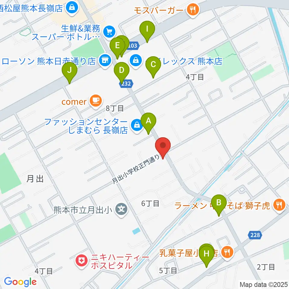 株式会社ピアノハープ社周辺のファミレス・ファーストフード一覧地図