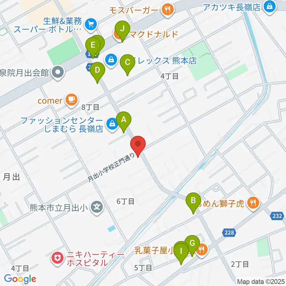 株式会社ピアノハープ社周辺のファミレス・ファーストフード一覧地図