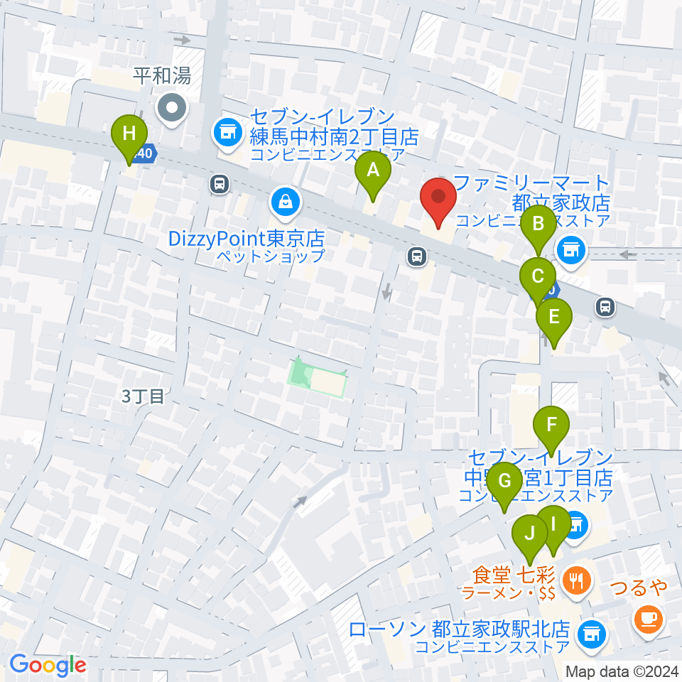 プロフェッショナル・パーカッション周辺のファミレス・ファーストフード一覧地図