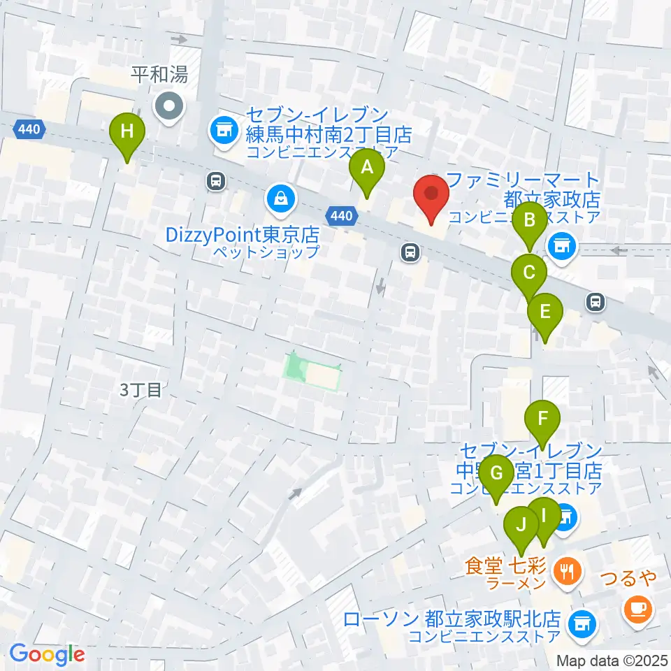 プロフェッショナル・パーカッション周辺のファミレス・ファーストフード一覧地図