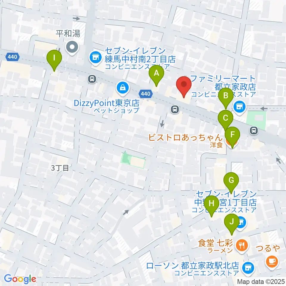 プロフェッショナル・パーカッション周辺のファミレス・ファーストフード一覧地図