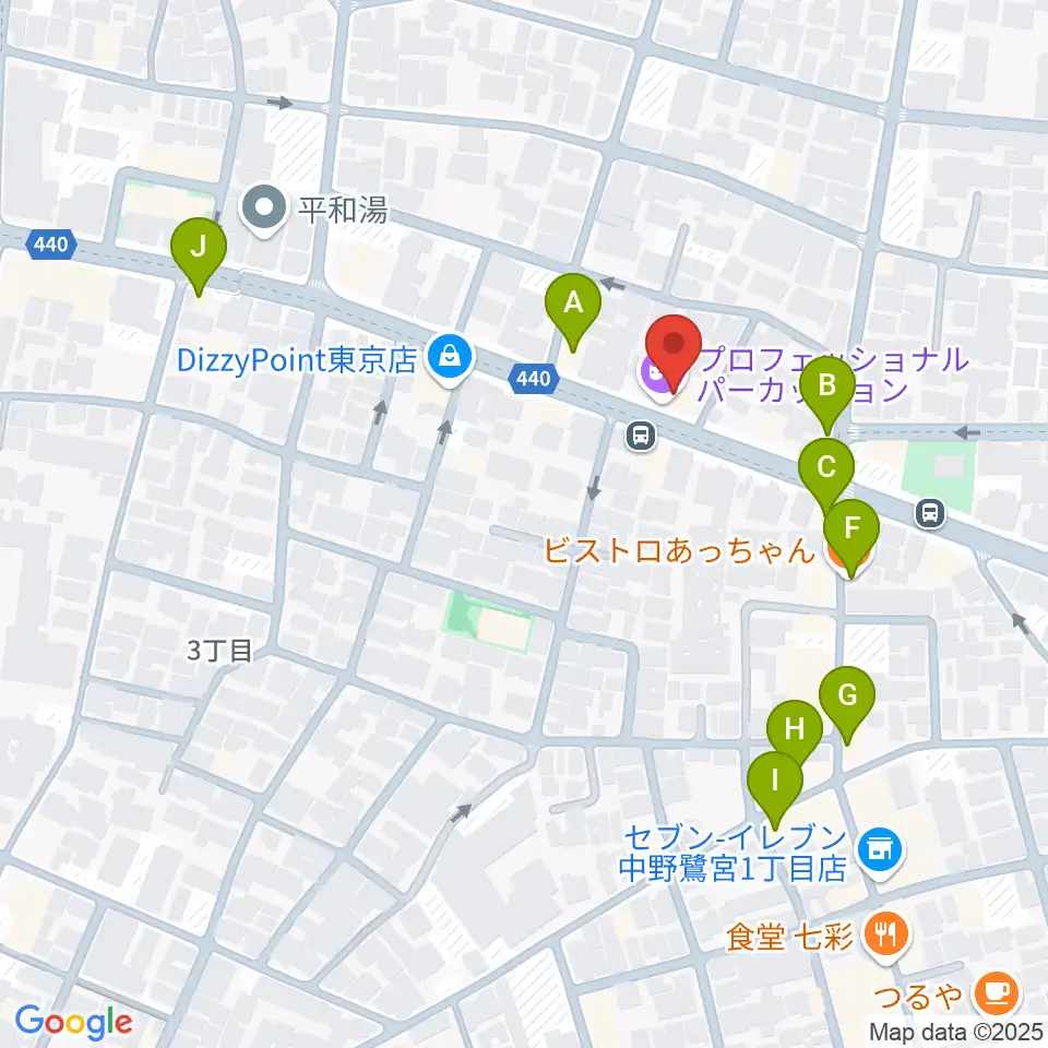 プロフェッショナル・パーカッション周辺のファミレス・ファーストフード一覧地図