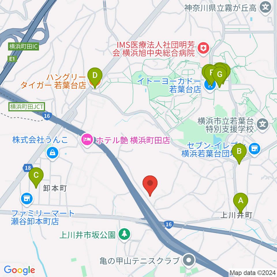 エスケーピアノサービス周辺のファミレス・ファーストフード一覧地図