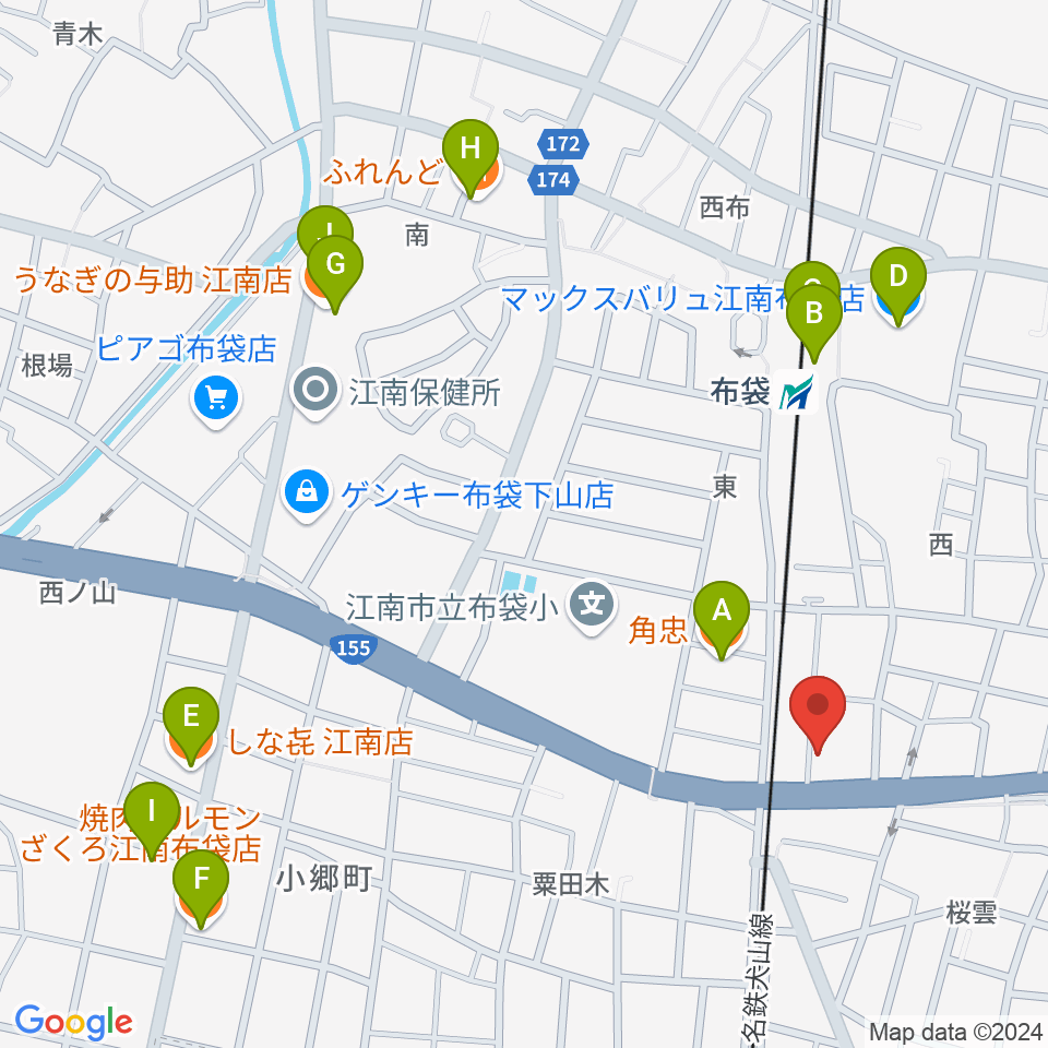 スタジオエム周辺のファミレス・ファーストフード一覧地図