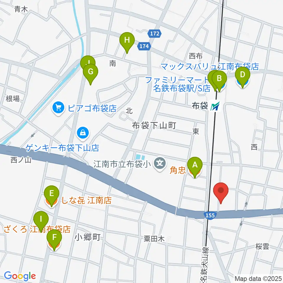 スタジオエム周辺のファミレス・ファーストフード一覧地図