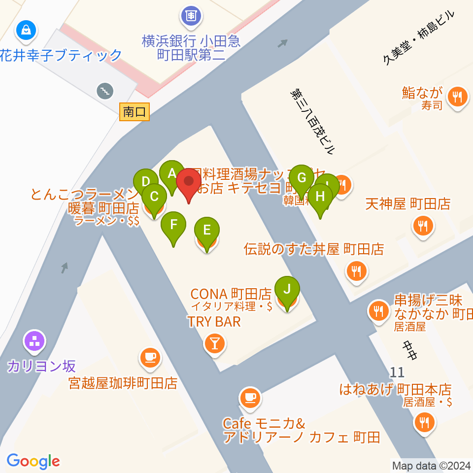 鈴木楽器本店周辺のファミレス・ファーストフード一覧地図