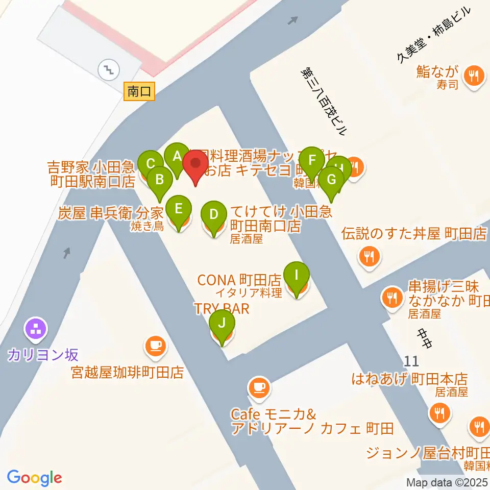 鈴木楽器本店周辺のファミレス・ファーストフード一覧地図