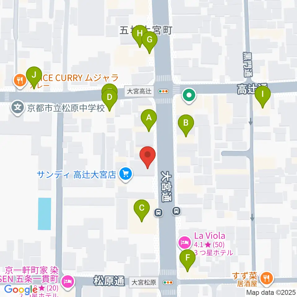 太鼓センター TAIKO-LAB京都周辺のファミレス・ファーストフード一覧地図
