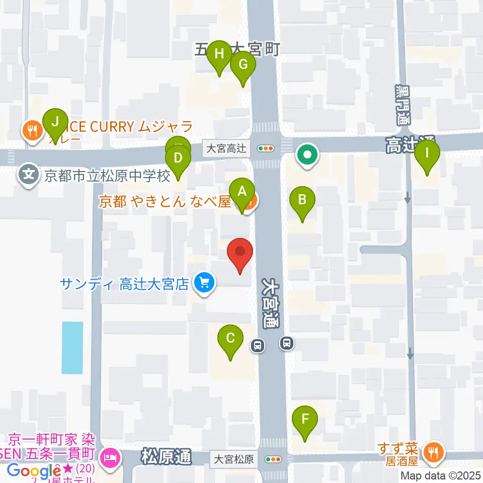 太鼓センター TAIKO-LAB京都周辺のファミレス・ファーストフード一覧地図