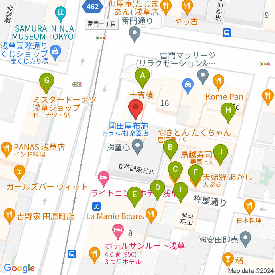 岡田屋布施周辺のファミレス・ファーストフード一覧地図