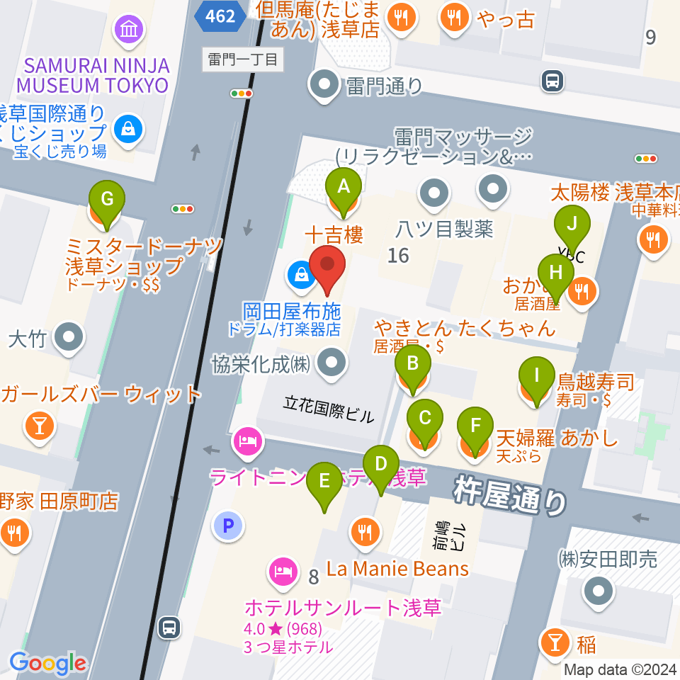 岡田屋布施周辺のファミレス・ファーストフード一覧地図