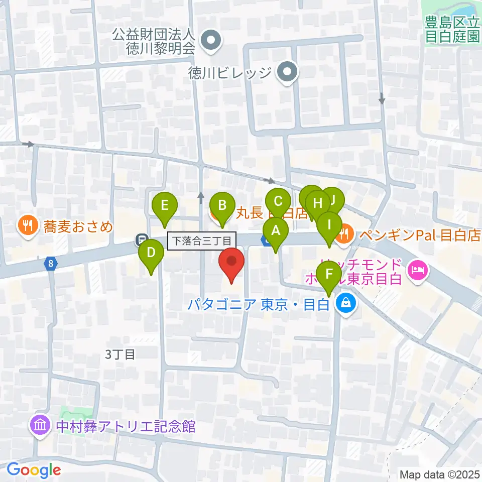 フルート専門店 テオバルト周辺のファミレス・ファーストフード一覧地図