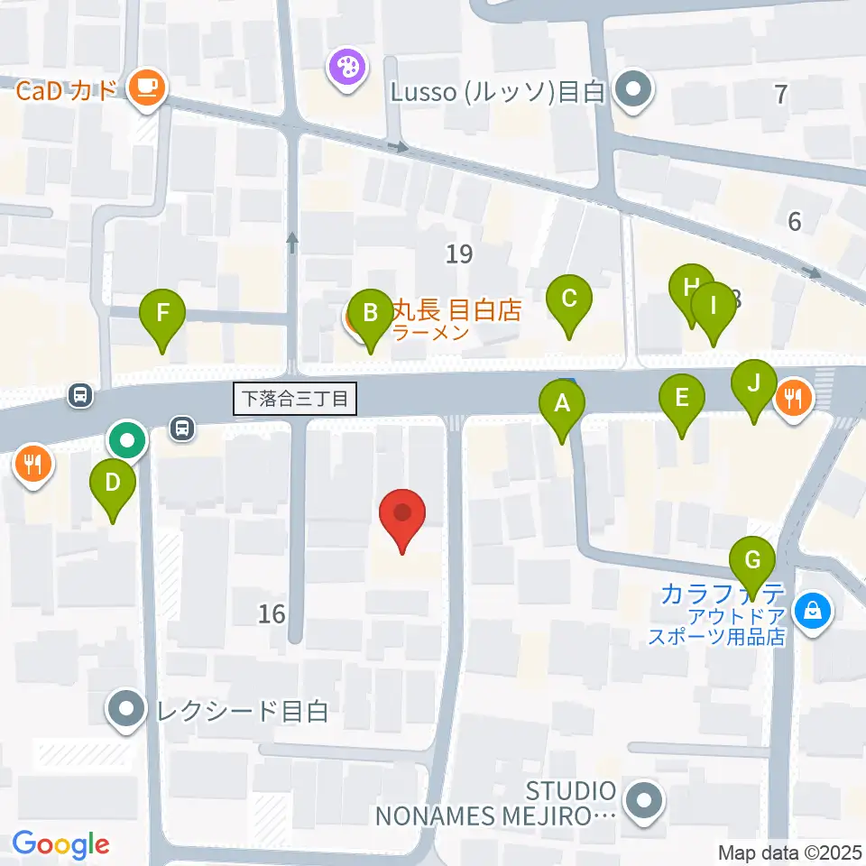 フルート専門店 テオバルト周辺のファミレス・ファーストフード一覧地図