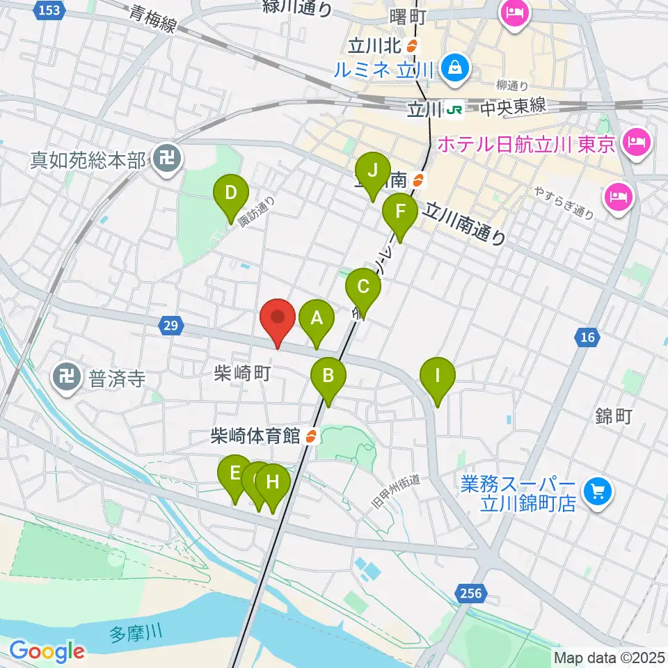 Tokyo Strings周辺のファミレス・ファーストフード一覧地図