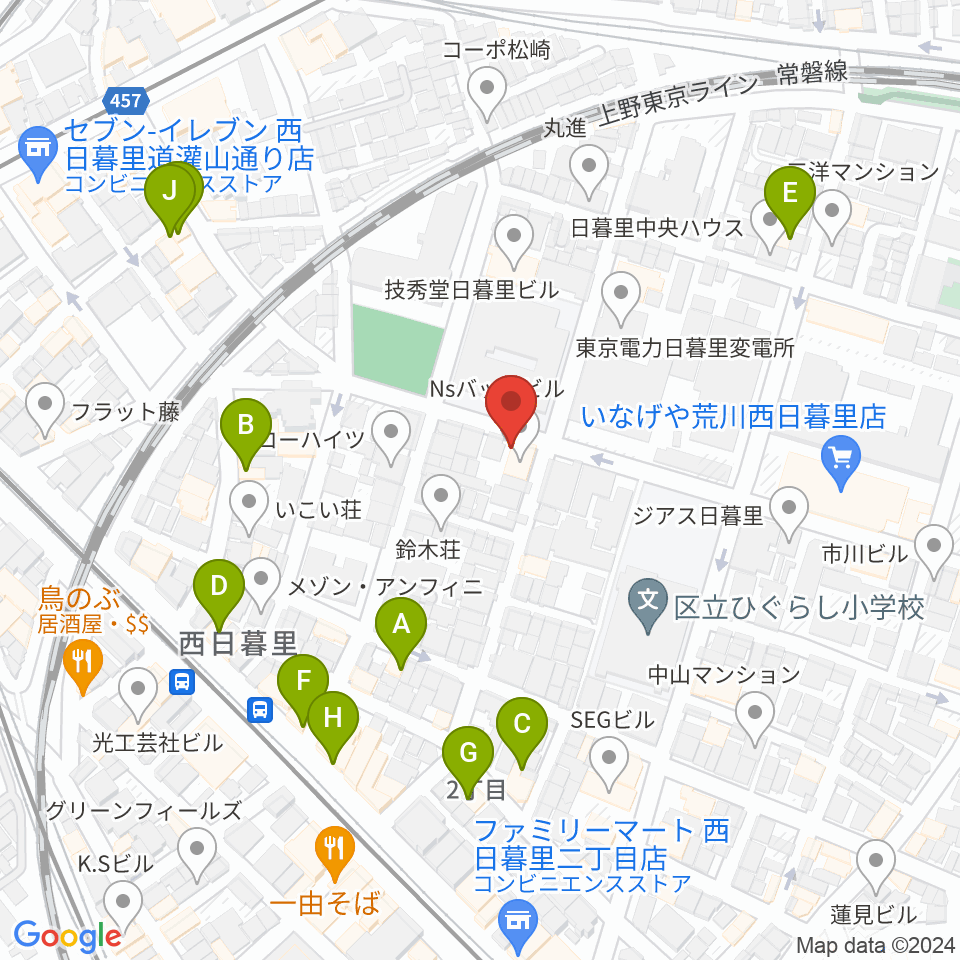 トンボ楽器製作所周辺のファミレス・ファーストフード一覧地図