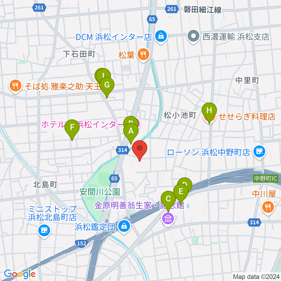 冨田ピアノ周辺のファミレス・ファーストフード一覧地図