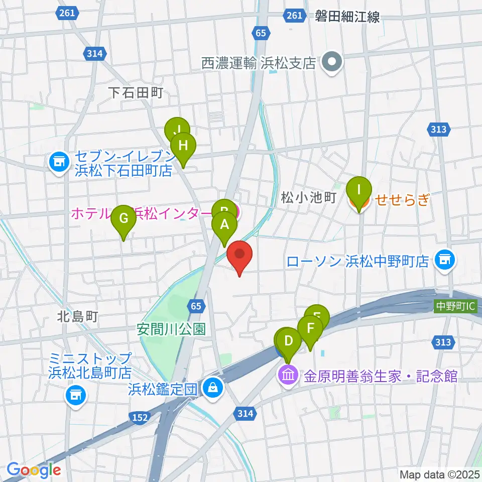冨田ピアノ周辺のファミレス・ファーストフード一覧地図
