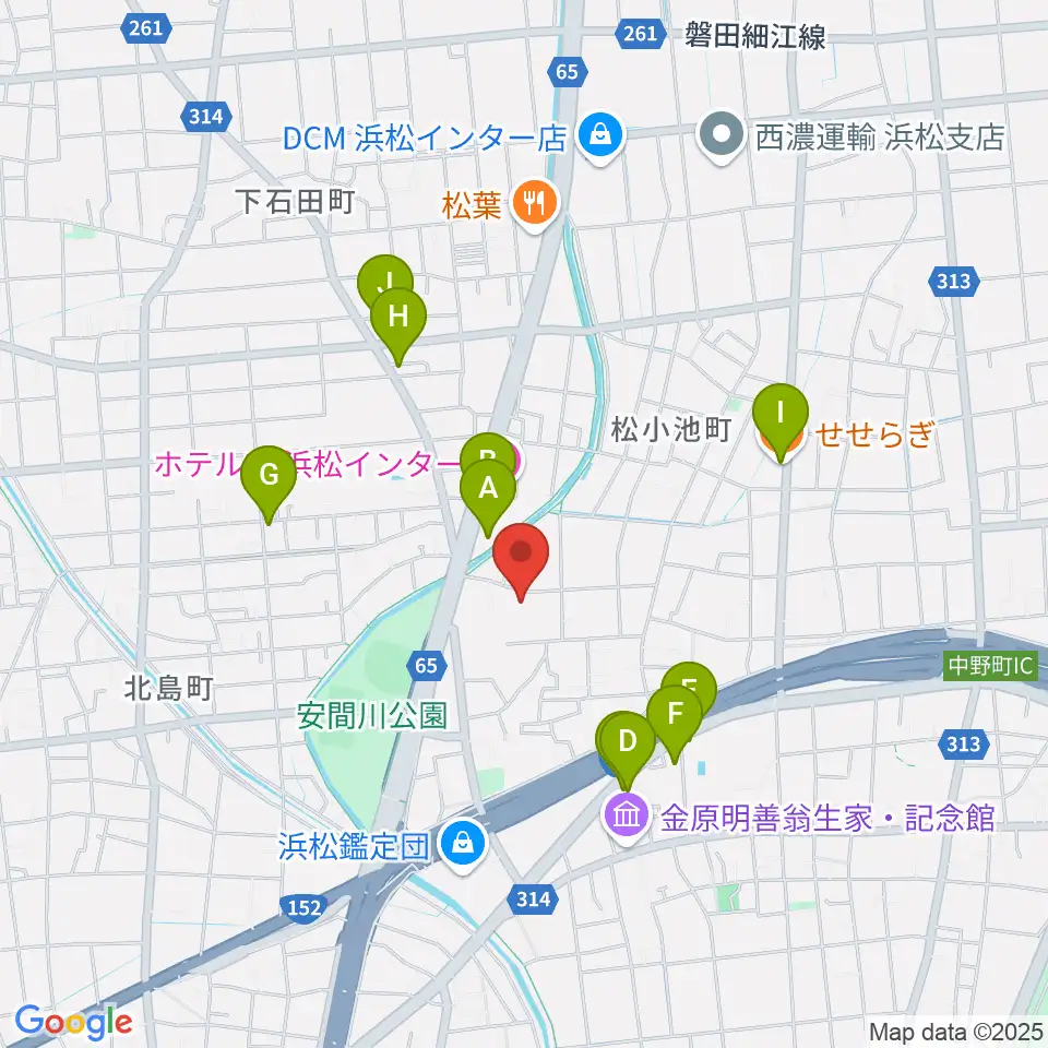 冨田ピアノ周辺のファミレス・ファーストフード一覧地図