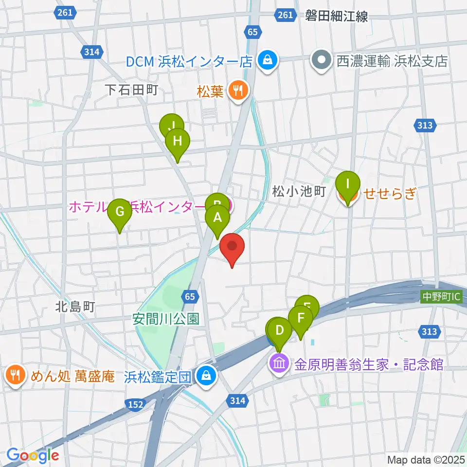 冨田ピアノ周辺のファミレス・ファーストフード一覧地図