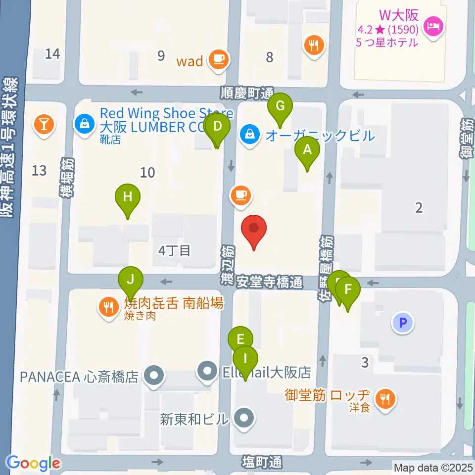 トニック楽器アトリエボア周辺のファミレス・ファーストフード一覧地図