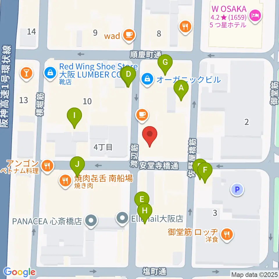 トニック楽器アトリエボア周辺のファミレス・ファーストフード一覧地図