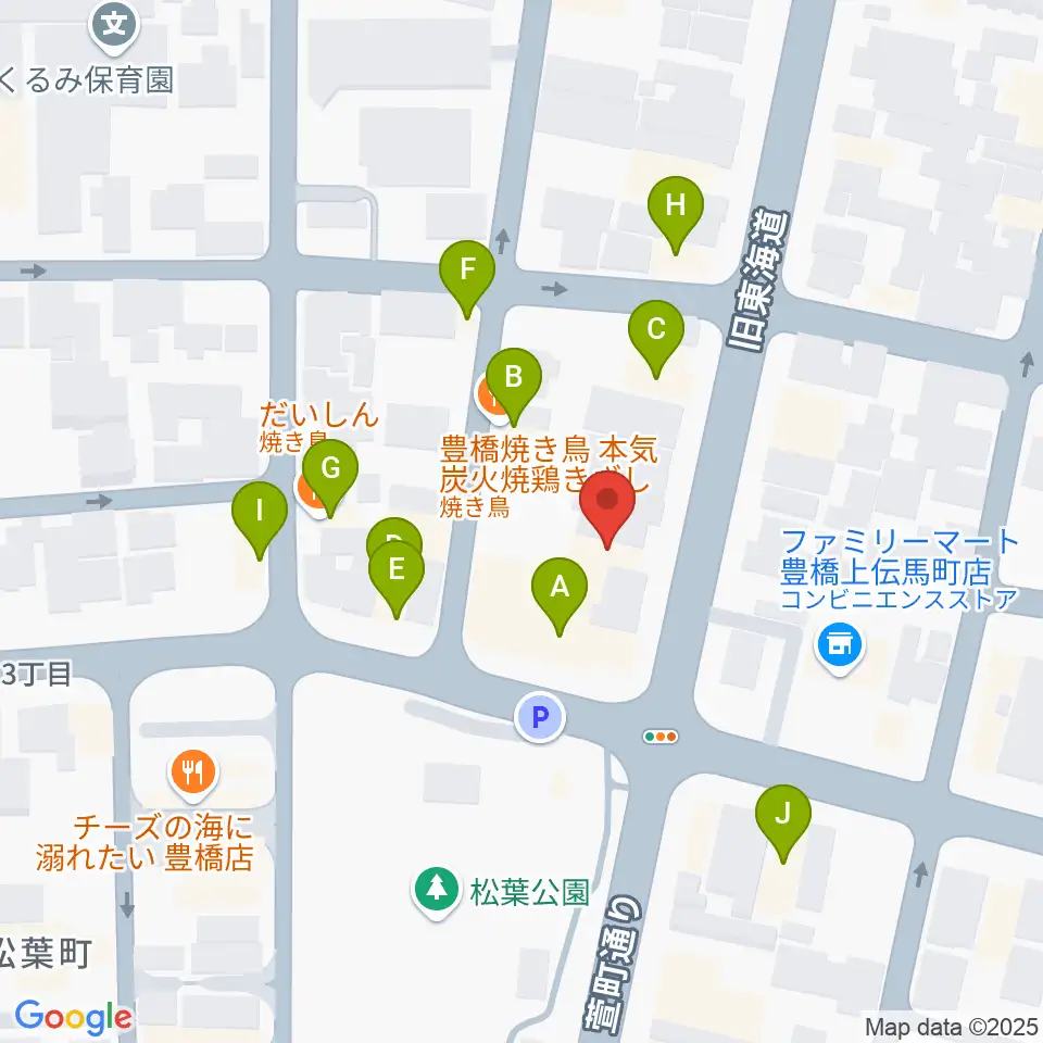 和楽器専門店 山とや周辺のファミレス・ファーストフード一覧地図
