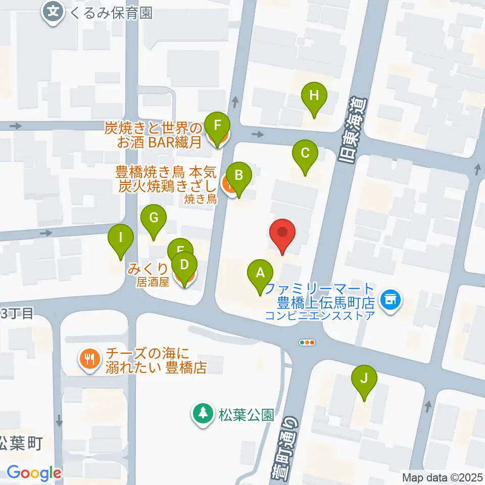 和楽器専門店 山とや周辺のファミレス・ファーストフード一覧地図