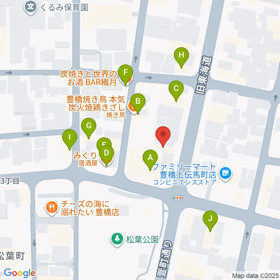 和楽器専門店 山とや周辺のファミレス・ファーストフード一覧地図