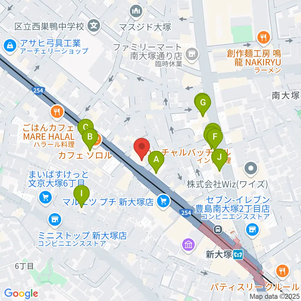 容山銘尺八周辺のファミレス・ファーストフード一覧地図