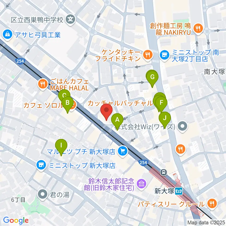 容山銘尺八周辺のファミレス・ファーストフード一覧地図