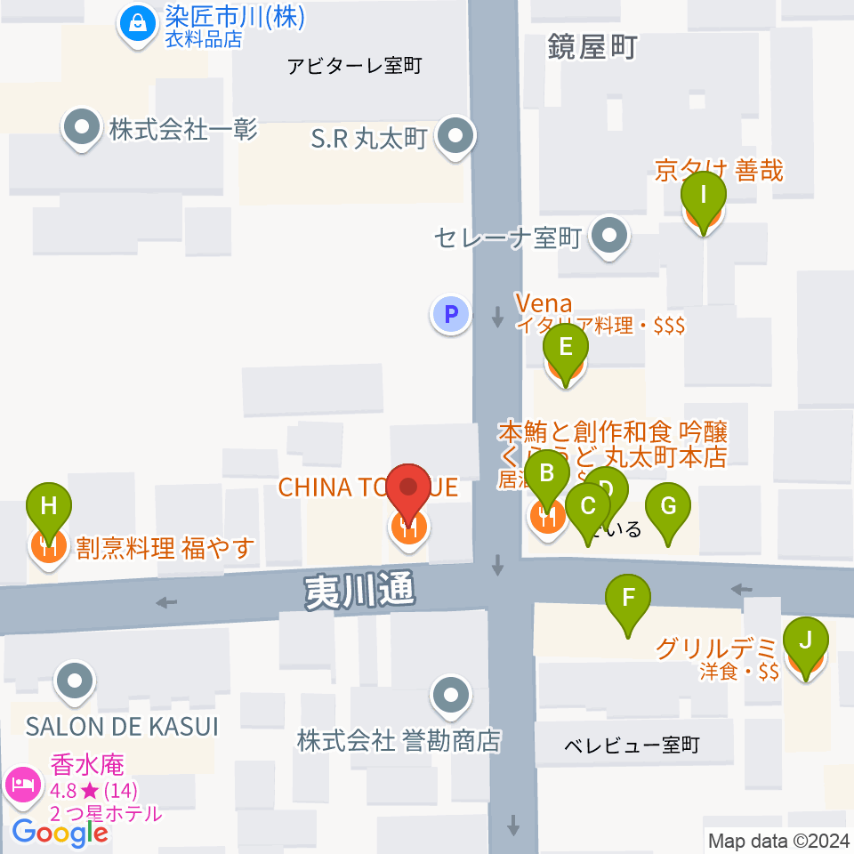 ユリ楽器周辺のファミレス・ファーストフード一覧地図