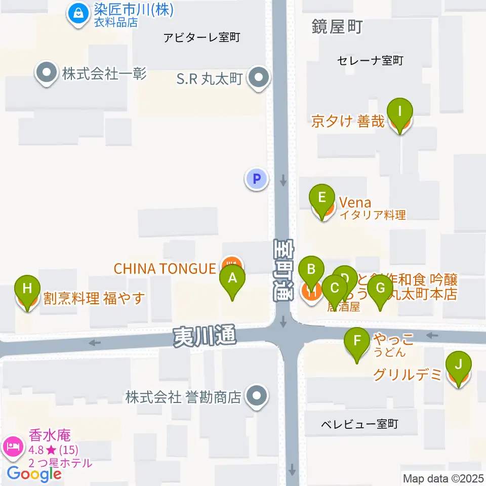 ユリ楽器周辺のファミレス・ファーストフード一覧地図