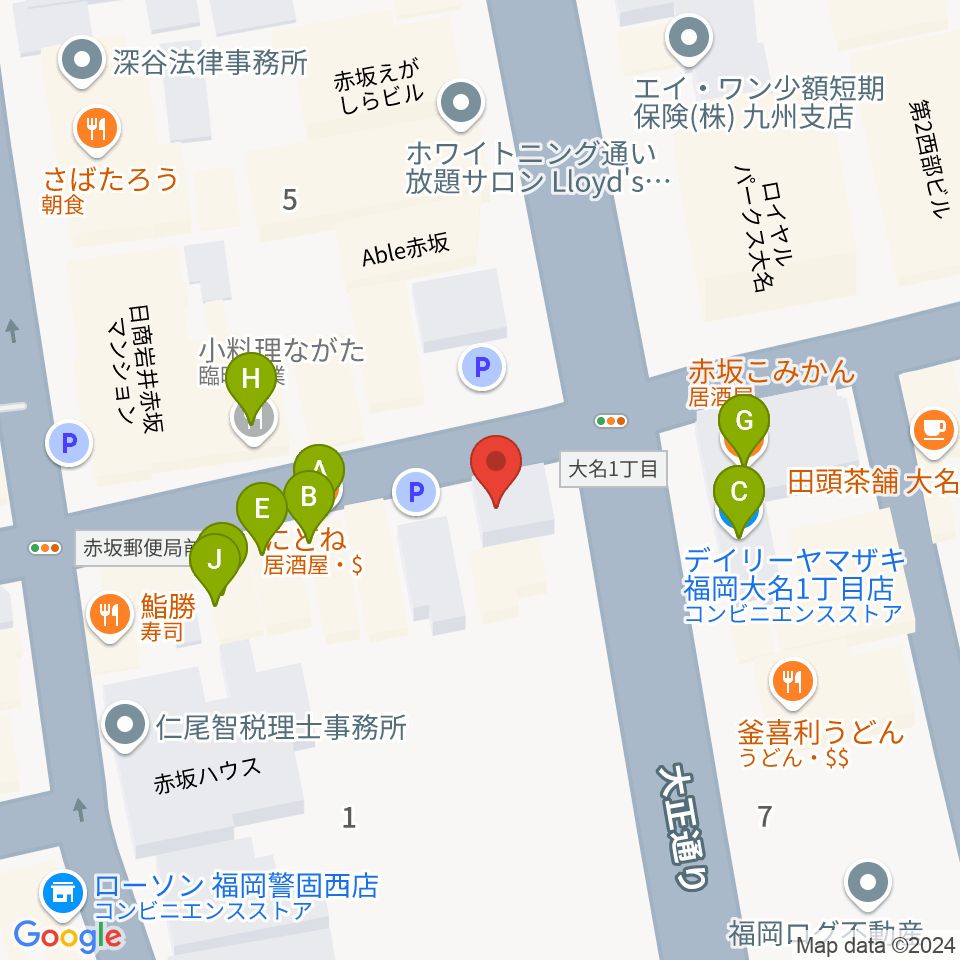 ムジカテラシマ周辺のファミレス・ファーストフード一覧地図