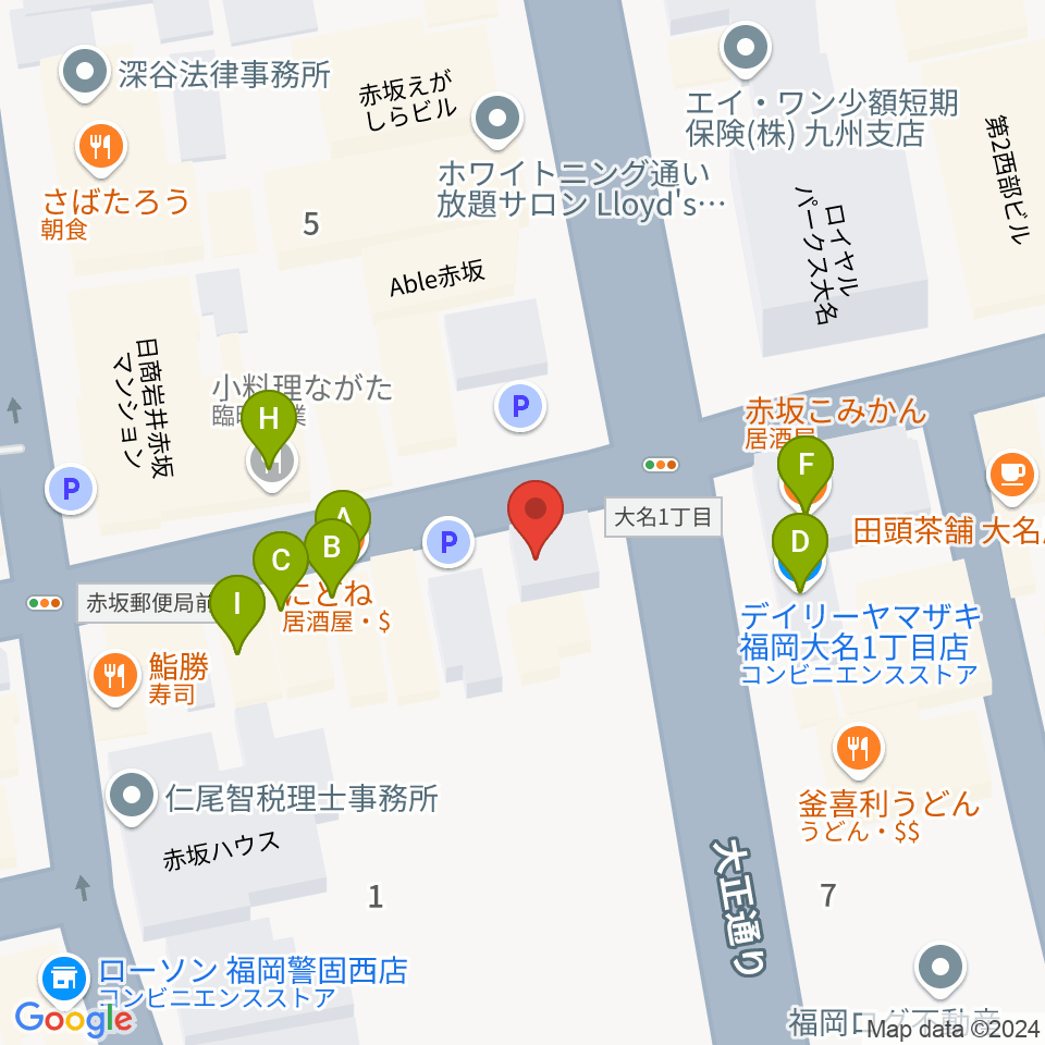 ムジカテラシマ周辺のファミレス・ファーストフード一覧地図