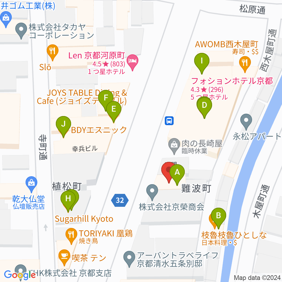 ロック・サーカス・スクウェア周辺のファミレス・ファーストフード一覧地図