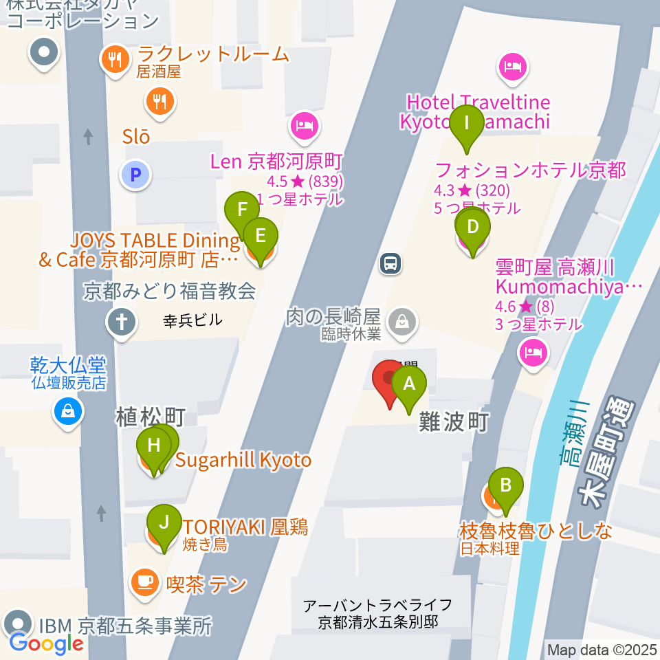 ロック・サーカス・スクウェア周辺のファミレス・ファーストフード一覧地図