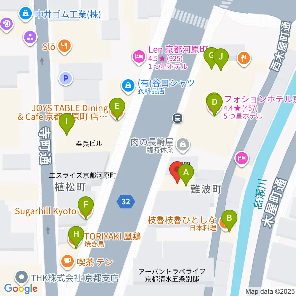 ロック・サーカス・スクウェア周辺のファミレス・ファーストフード一覧地図