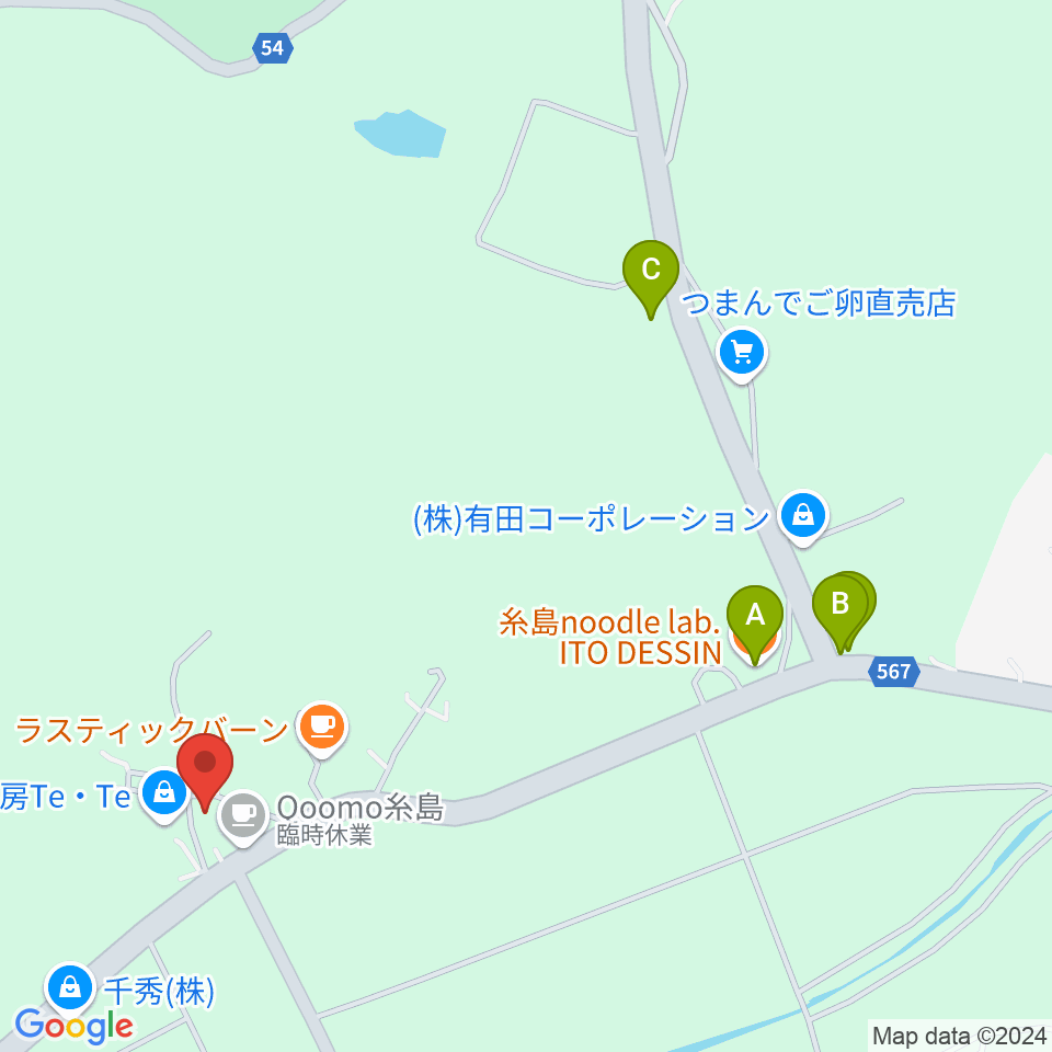 大城ピアノ周辺のファミレス・ファーストフード一覧地図